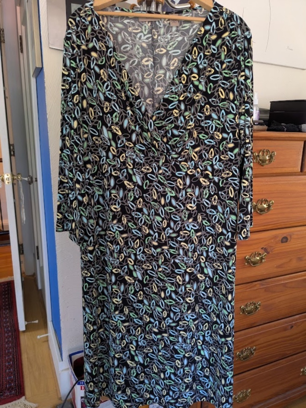 i.e. WOMAN Faux Wrap Wrinkle Free Dress Women's Size 2x